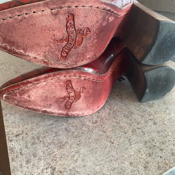 Freebird Jasper Red Croco Boots size 8 - Picture 7 of 7